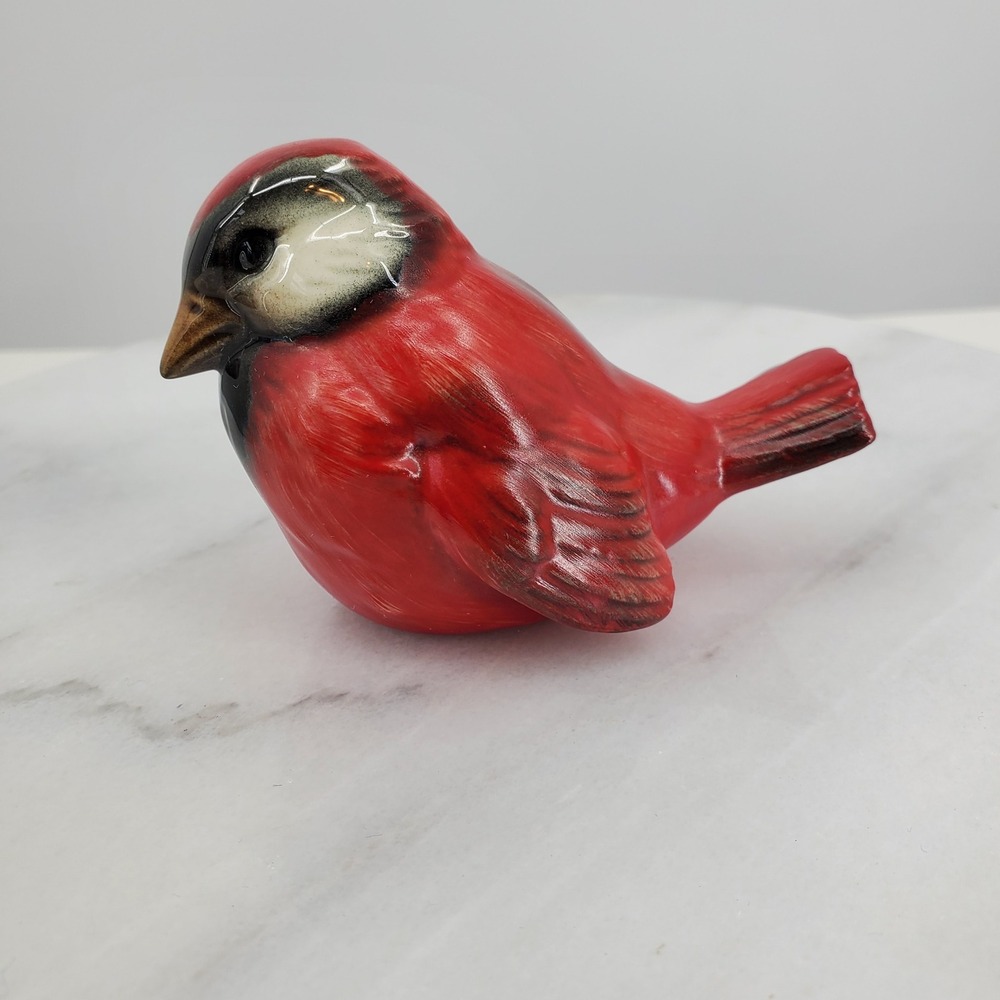Goebel West Germany Red Cardinal Bird Figurine Vintage Ceramic Porcelain Glossy